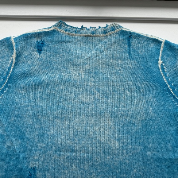 R13 Faded Cashmere Crewneck Sweater baby blue...like new - Picture 8 of 12